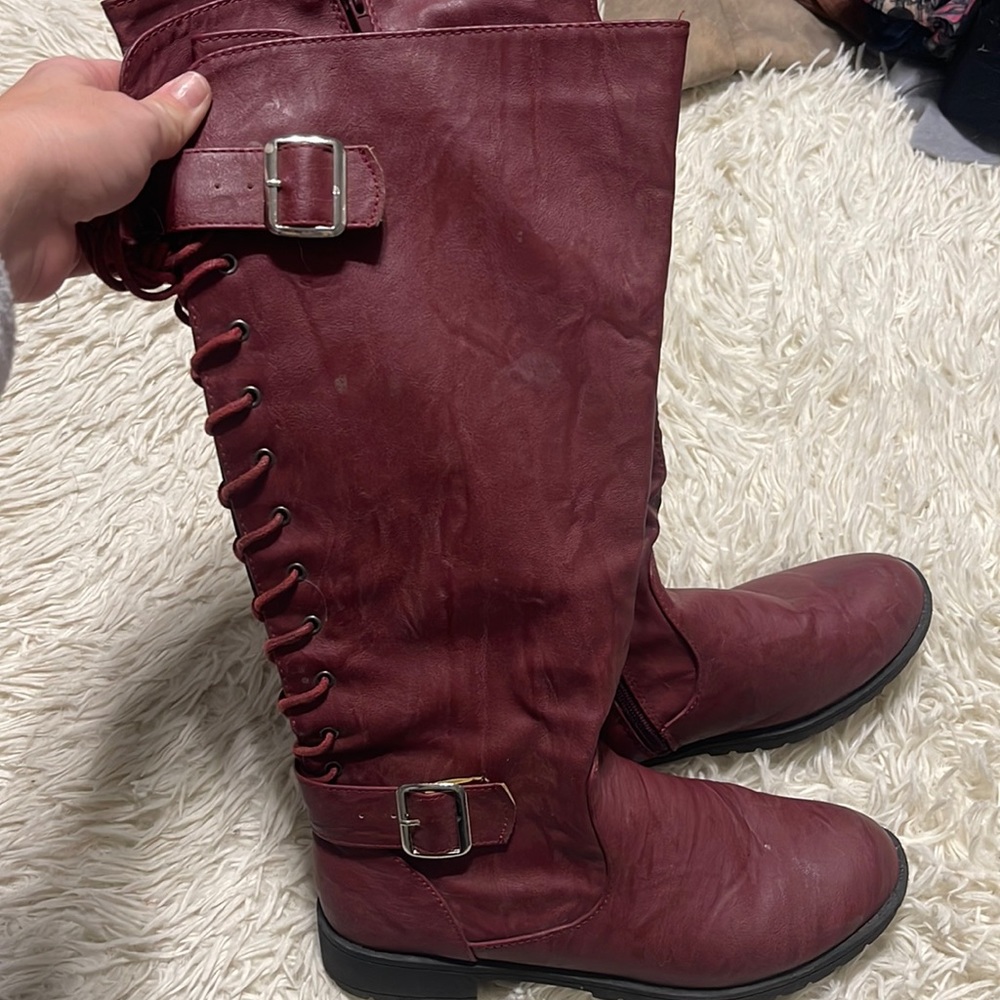 Maroon boots